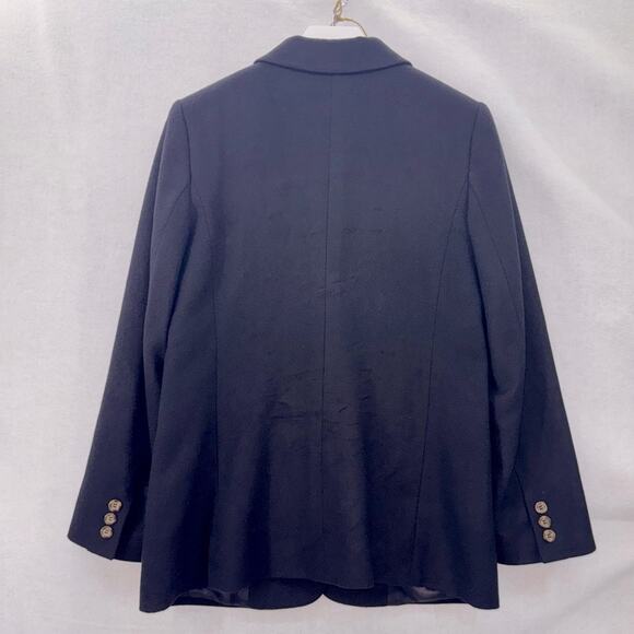 Vintage Women’s LL Bean Wool & Cashmere Navy Blue 3 Button Blazer Jacket size 6 - Picture 2 of 5